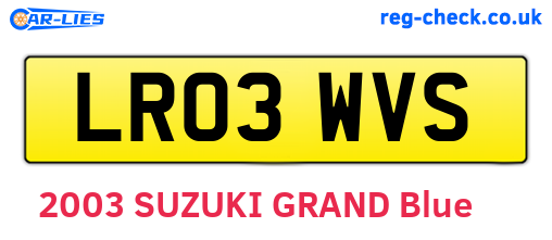 LR03WVS are the vehicle registration plates.