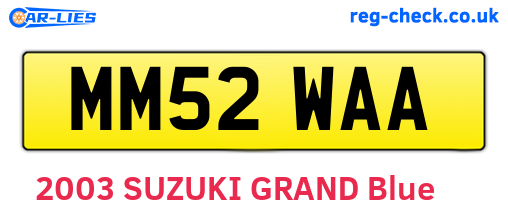 MM52WAA are the vehicle registration plates.