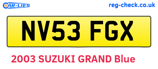 NV53FGX are the vehicle registration plates.