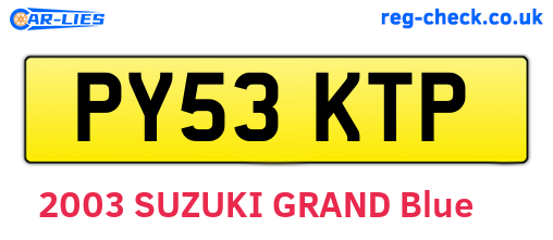 PY53KTP are the vehicle registration plates.