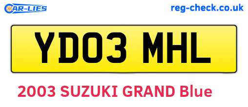 YD03MHL are the vehicle registration plates.