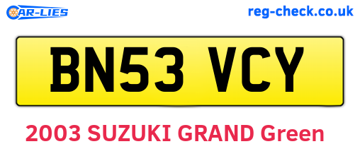 BN53VCY are the vehicle registration plates.