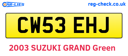 CW53EHJ are the vehicle registration plates.
