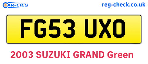 FG53UXO are the vehicle registration plates.