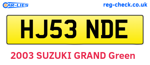HJ53NDE are the vehicle registration plates.