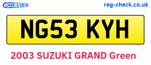 NG53KYH are the vehicle registration plates.