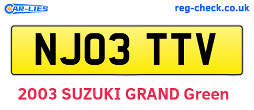 NJ03TTV are the vehicle registration plates.