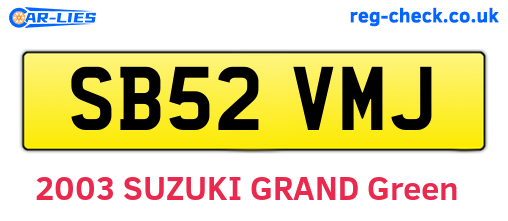 SB52VMJ are the vehicle registration plates.
