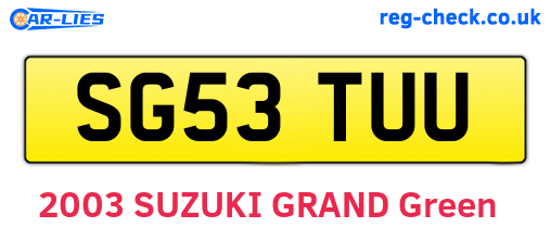 SG53TUU are the vehicle registration plates.