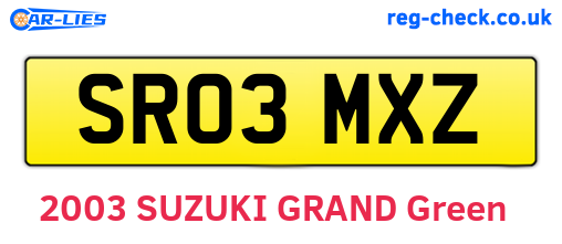 SR03MXZ are the vehicle registration plates.