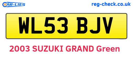 WL53BJV are the vehicle registration plates.