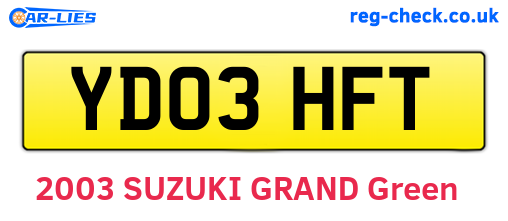 YD03HFT are the vehicle registration plates.