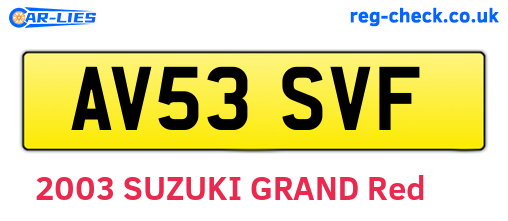 AV53SVF are the vehicle registration plates.