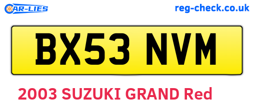 BX53NVM are the vehicle registration plates.