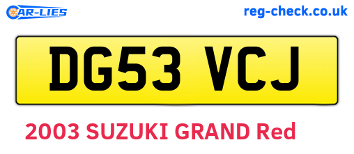 DG53VCJ are the vehicle registration plates.