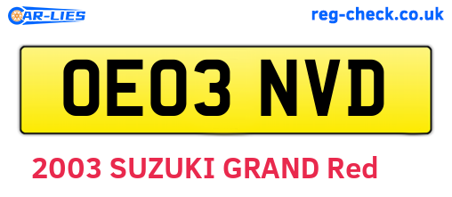 OE03NVD are the vehicle registration plates.