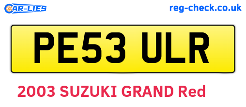 PE53ULR are the vehicle registration plates.