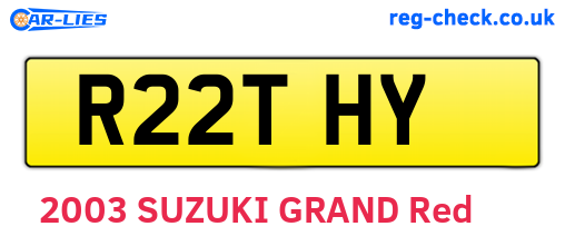 R22THY are the vehicle registration plates.