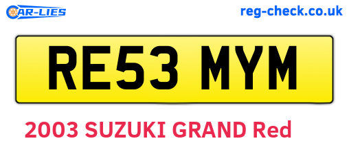 RE53MYM are the vehicle registration plates.