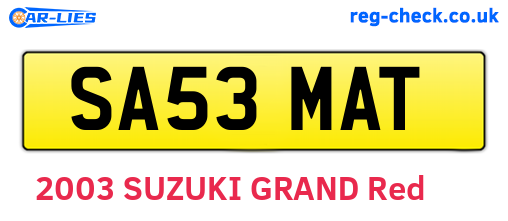 SA53MAT are the vehicle registration plates.