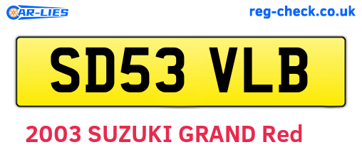 SD53VLB are the vehicle registration plates.