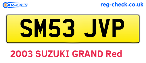 SM53JVP are the vehicle registration plates.