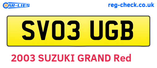 SV03UGB are the vehicle registration plates.