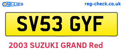 SV53GYF are the vehicle registration plates.