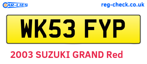 WK53FYP are the vehicle registration plates.