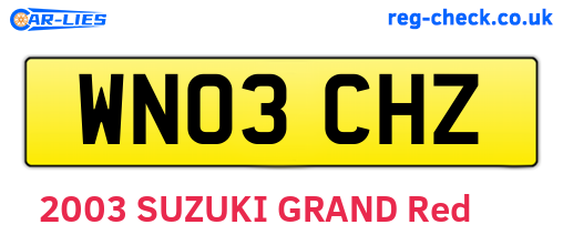 WN03CHZ are the vehicle registration plates.