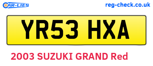 YR53HXA are the vehicle registration plates.