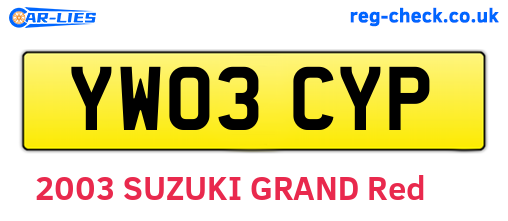 YW03CYP are the vehicle registration plates.