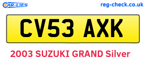 CV53AXK are the vehicle registration plates.