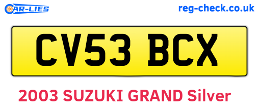 CV53BCX are the vehicle registration plates.