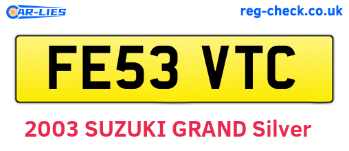 FE53VTC are the vehicle registration plates.