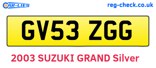 GV53ZGG are the vehicle registration plates.