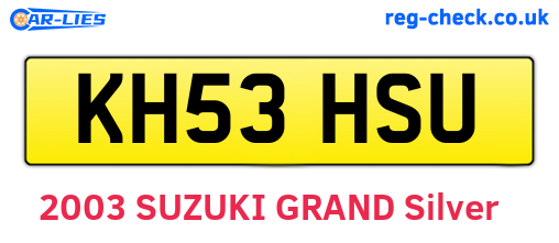 KH53HSU are the vehicle registration plates.