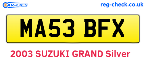 MA53BFX are the vehicle registration plates.