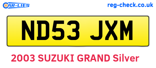 ND53JXM are the vehicle registration plates.