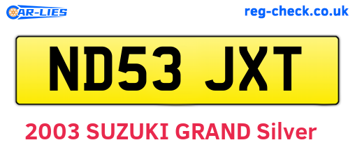 ND53JXT are the vehicle registration plates.