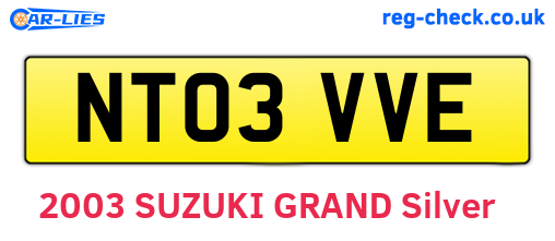 NT03VVE are the vehicle registration plates.