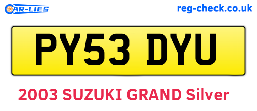 PY53DYU are the vehicle registration plates.