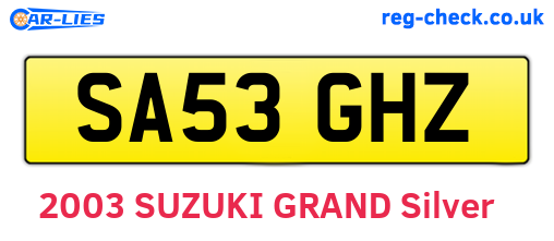 SA53GHZ are the vehicle registration plates.