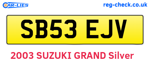 SB53EJV are the vehicle registration plates.