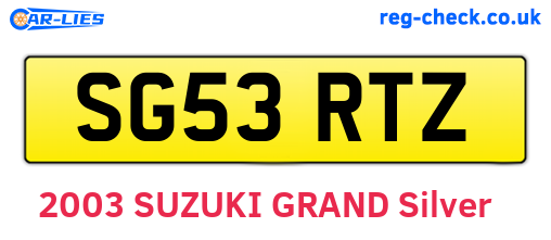 SG53RTZ are the vehicle registration plates.