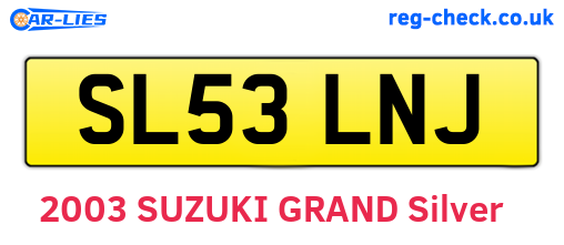 SL53LNJ are the vehicle registration plates.