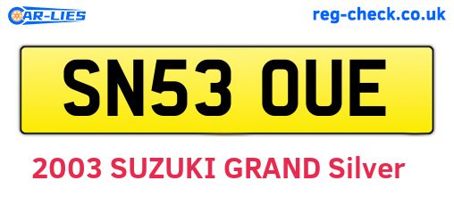 SN53OUE are the vehicle registration plates.