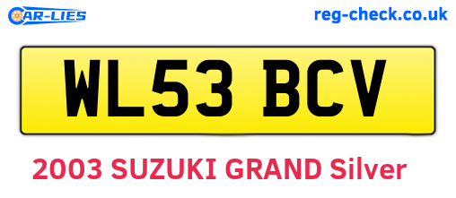 WL53BCV are the vehicle registration plates.