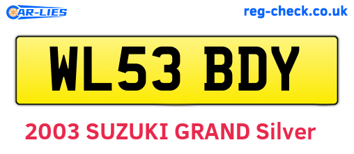 WL53BDY are the vehicle registration plates.