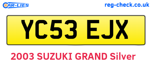 YC53EJX are the vehicle registration plates.